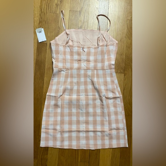 NWT Nordstrom BP Tank Minidress Pink and White Plaid Square Neck Medium - Picture 5 of 9